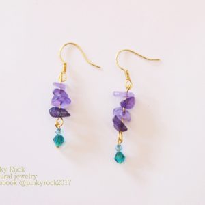 夢元素寶石幸運飾～紫水晶耳環