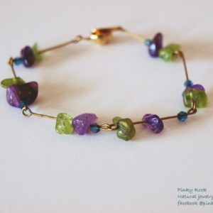 木元素寶石幸運飾～法式紫綠典雅手環